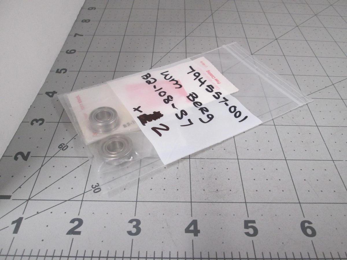 WM Berg, B2-1Q8-S7, Ball Bearing, 16mm OD 8mm ID, Single Row, New, Lot of 2