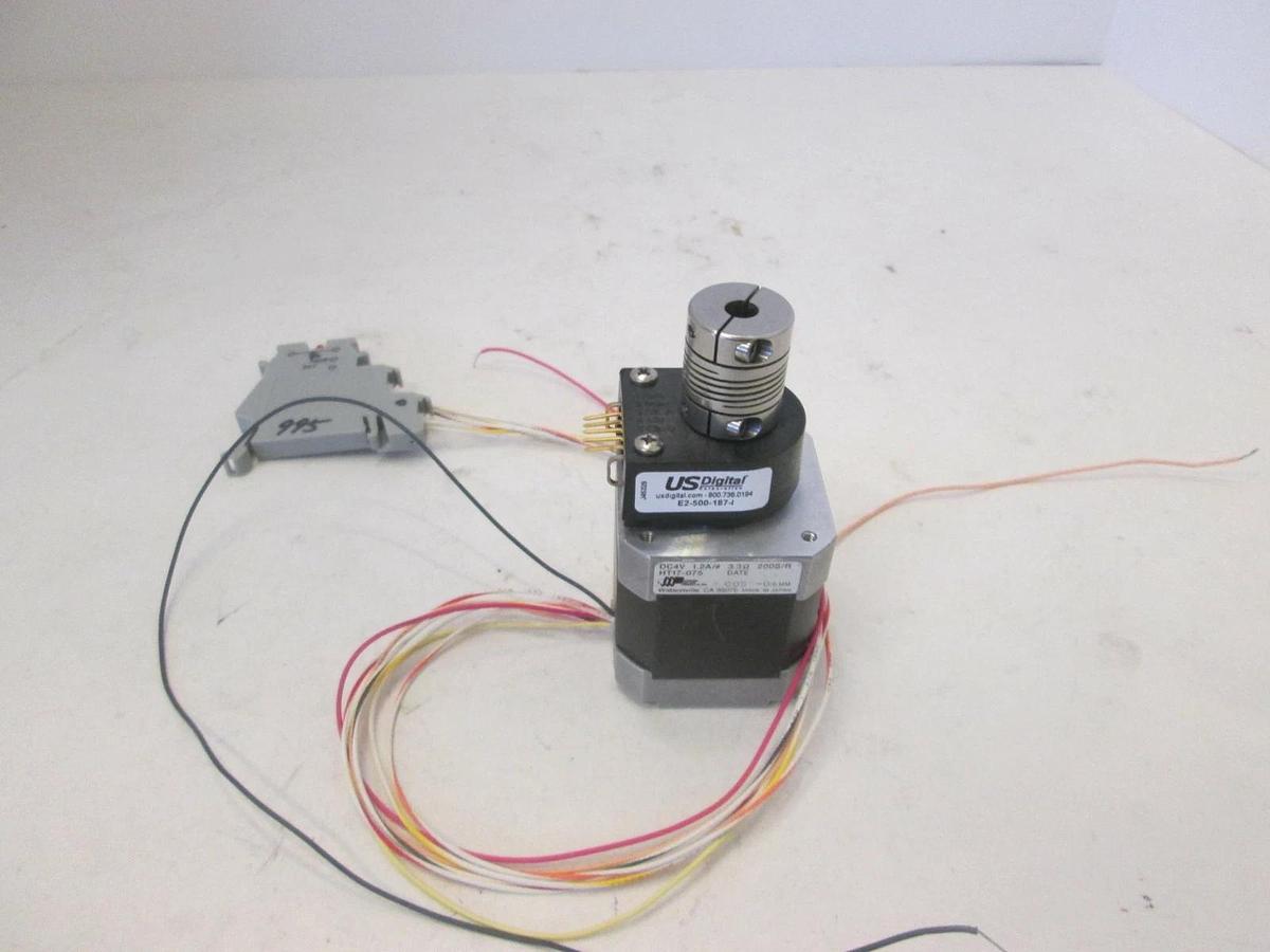 Used Applied Motion, HT17-075 Stepper Motor w/ E2-500-187 US Digital Encoder, Used