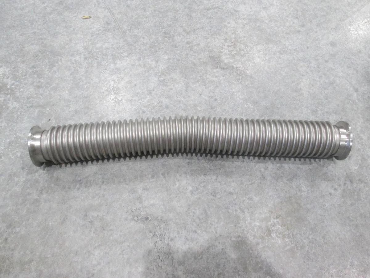 Used Stainless Steel Formed Bellows Vacuum Pipe / Socket, 16"L, 50MM Flange, Used