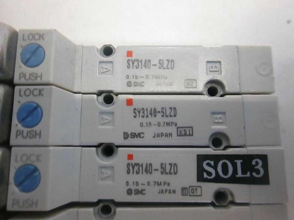 Used SMC, Solenoid Valve, SY3140-5LZD, Used, Lot of 9