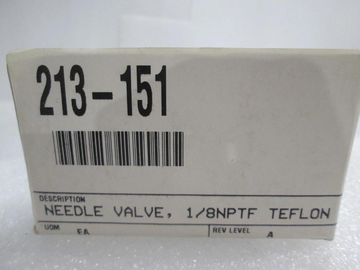 Cole Palmer, TVLV-010003, Needle Valve, 1/8NPTF, Teflon, New