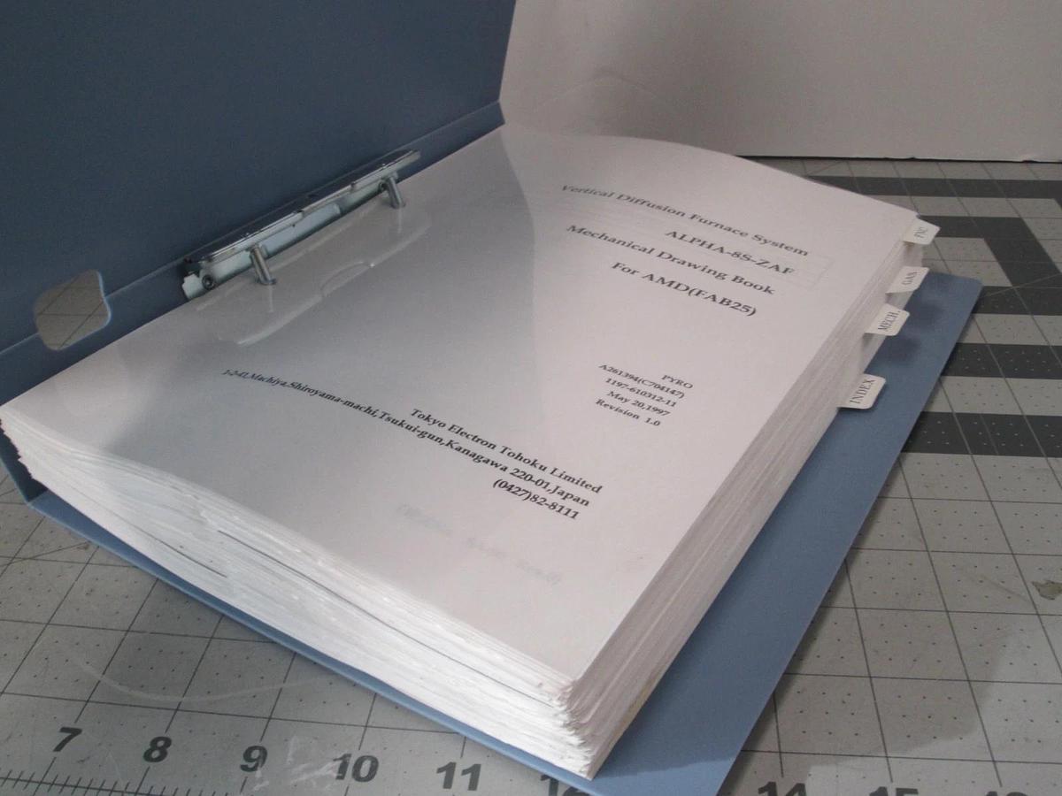 Used TEL Tokyo, ALPHA-8S-ZAF, Mechanical Drawing Book for AMD (FAB25), Used