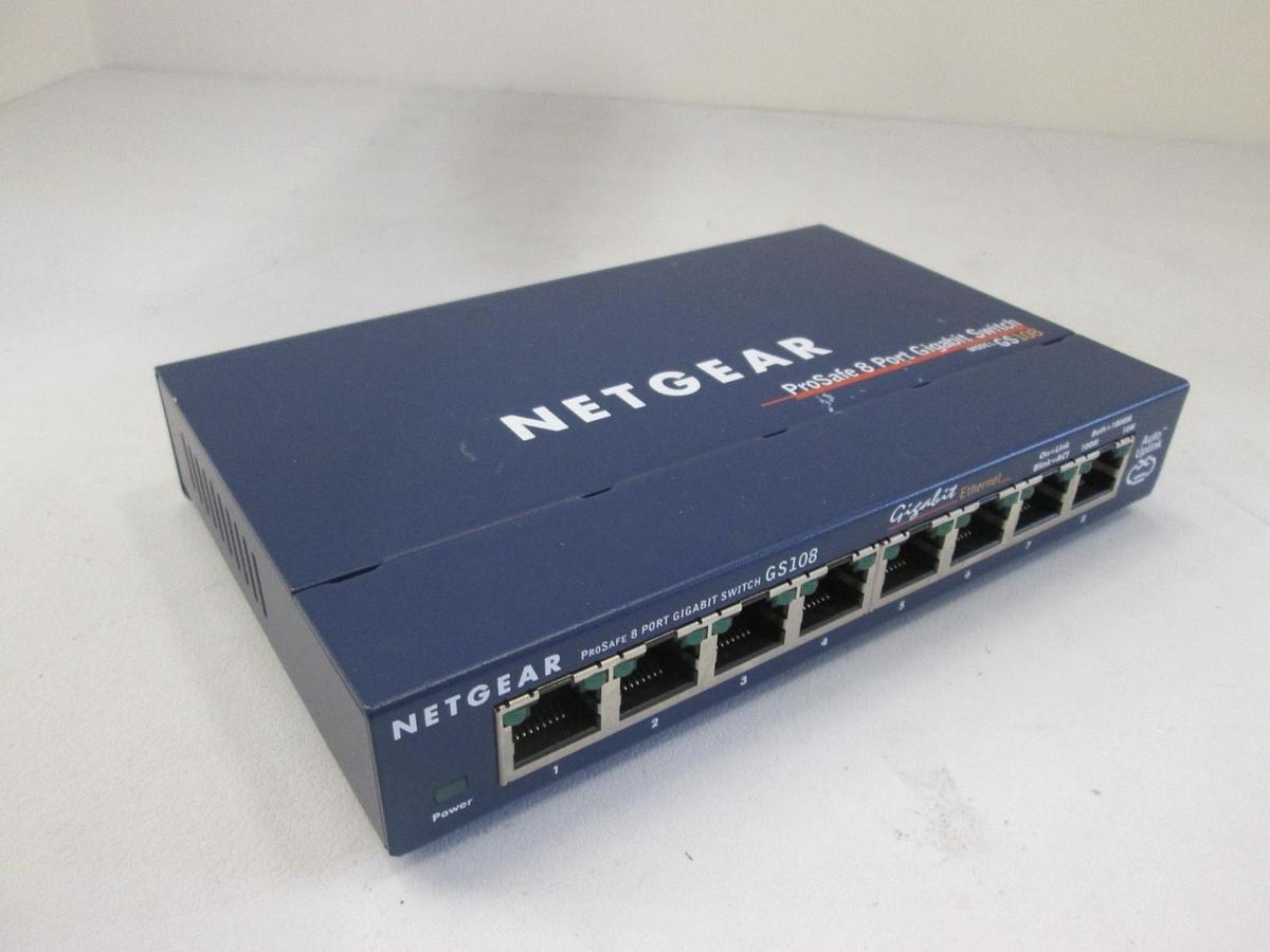 Used Netgear, GS108, ProSafe 8 Port Gigabit Switch, Used