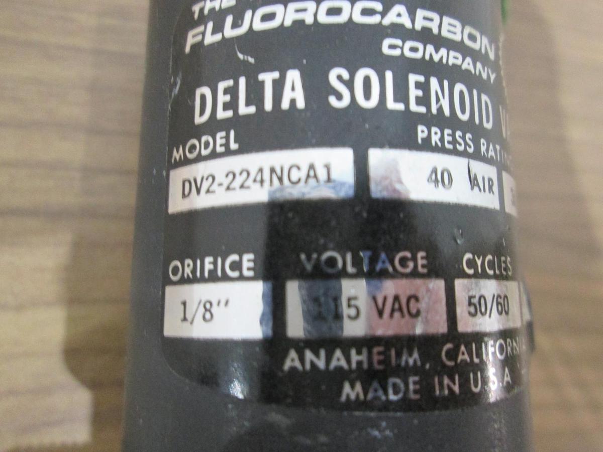 Used Fluorocarbon, DV2-224CNA1, Delta Solenoid Valve, 115VAC, .25A, 50/60 Cycle, Used