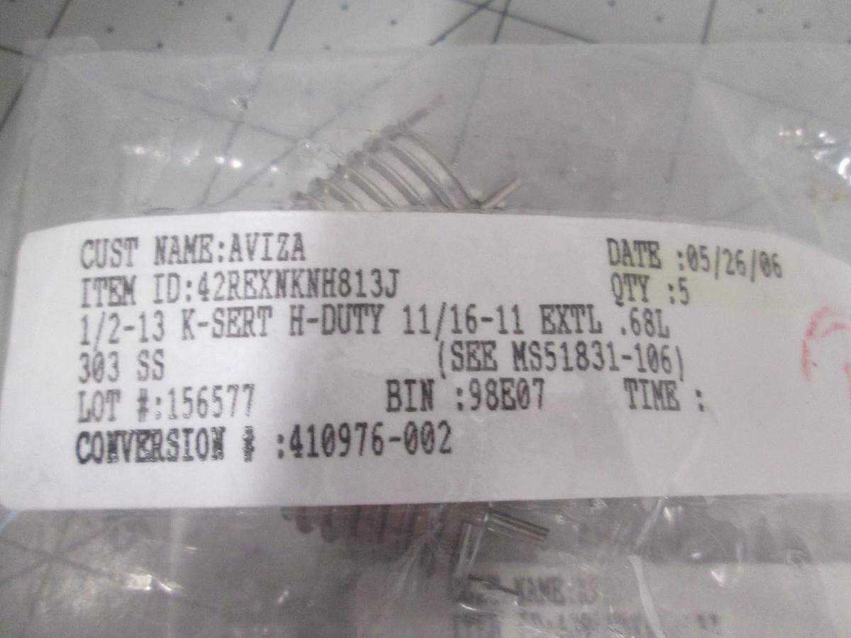 Fairchild, MS51831-06, Insert Keensert H-Duty, External Thread Wire, New, Lotof5