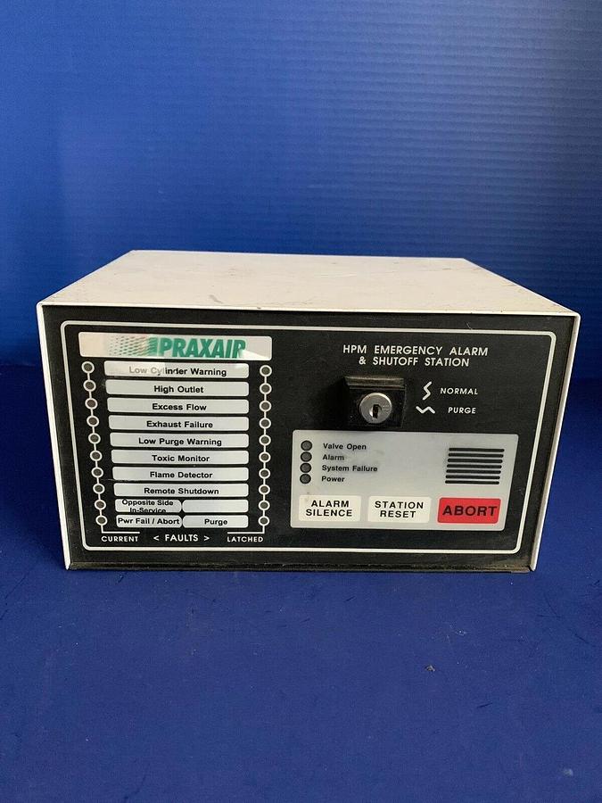 Used Praxair HPM Emergency Alarm and Shutoff Station, For Parts