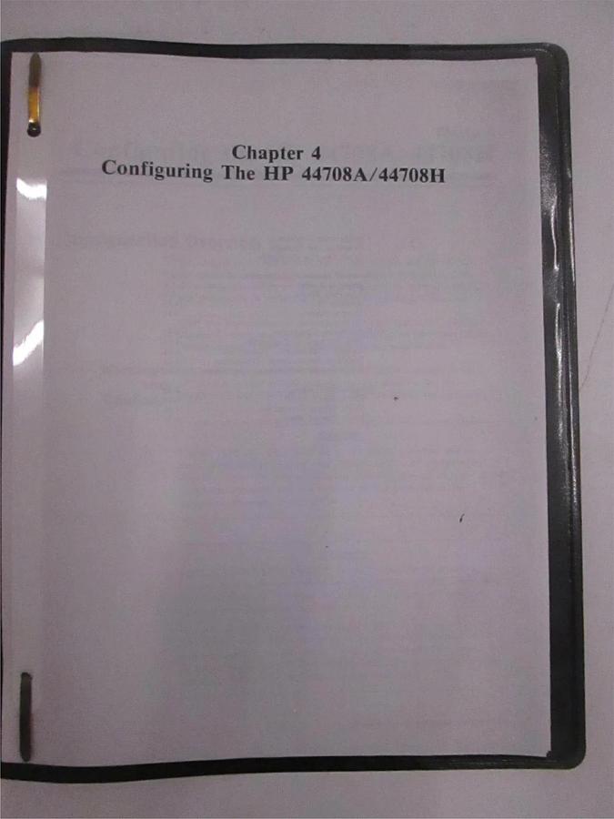 Used HP 44708A/44708H Configuration Chapter 4, Used