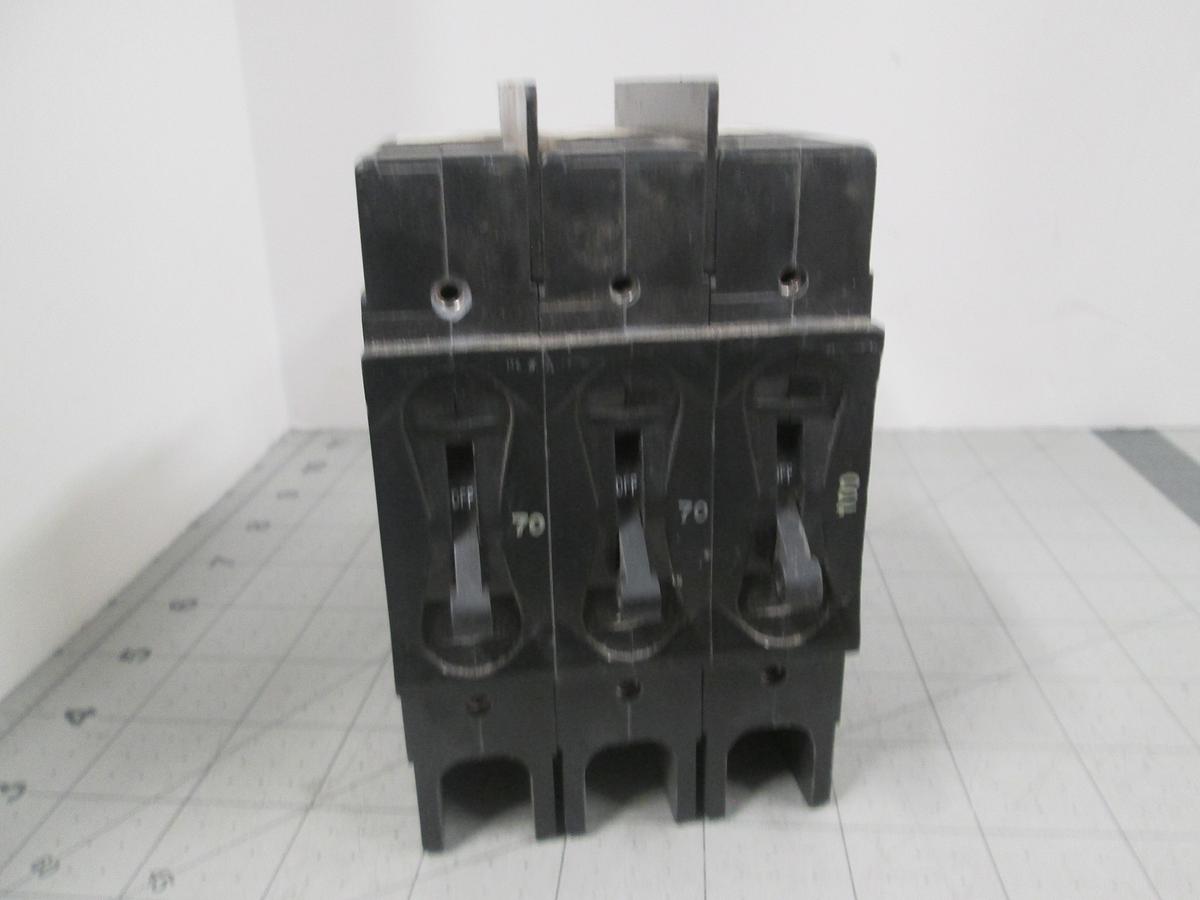 Used Sensata Airpax, 219-3-26032-1, 3 Pole Circuit Breaker, 70/70/100A, 277V, 18VAC