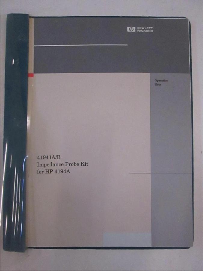 Used HP 41941A/B Impedance Probe Kit Operation Note, Used