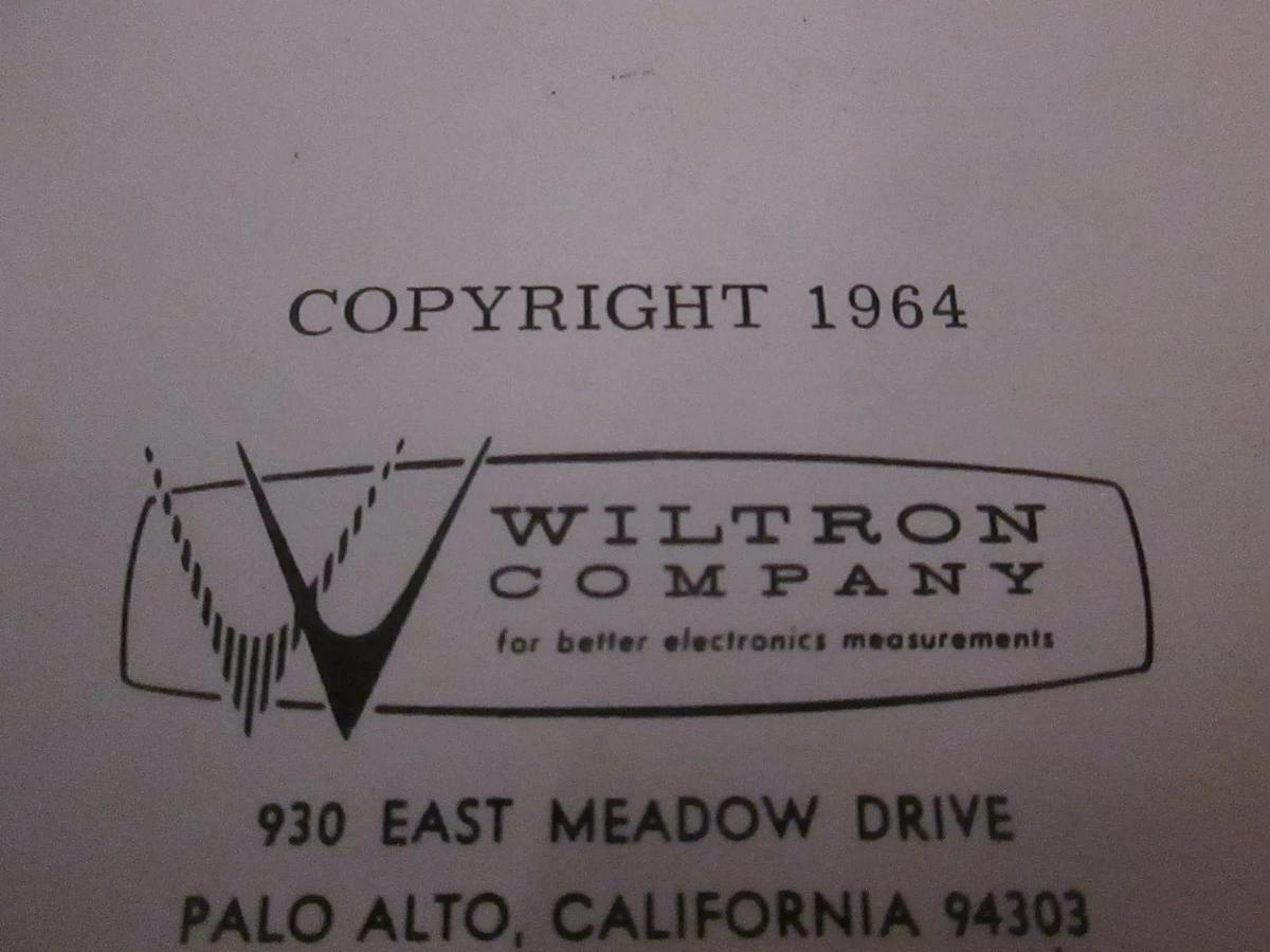 Used Wiltron Model 310B/311 Phase, Amplitude, Impedance Instruction Manual, Used
