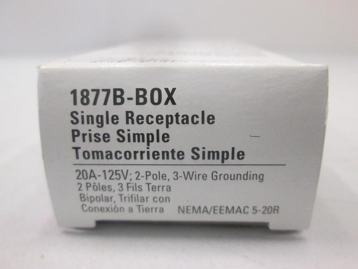 Cooper, 1877B-Box, Single Receptacle, 20A, 125V, New