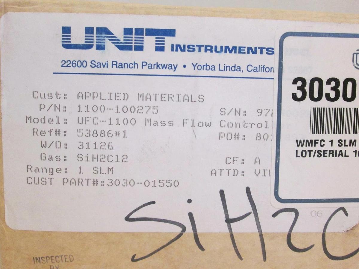 Used Unit UFC-1100 Mass Flow Controller SIH2CL2, 1 SLM, Reburbished
