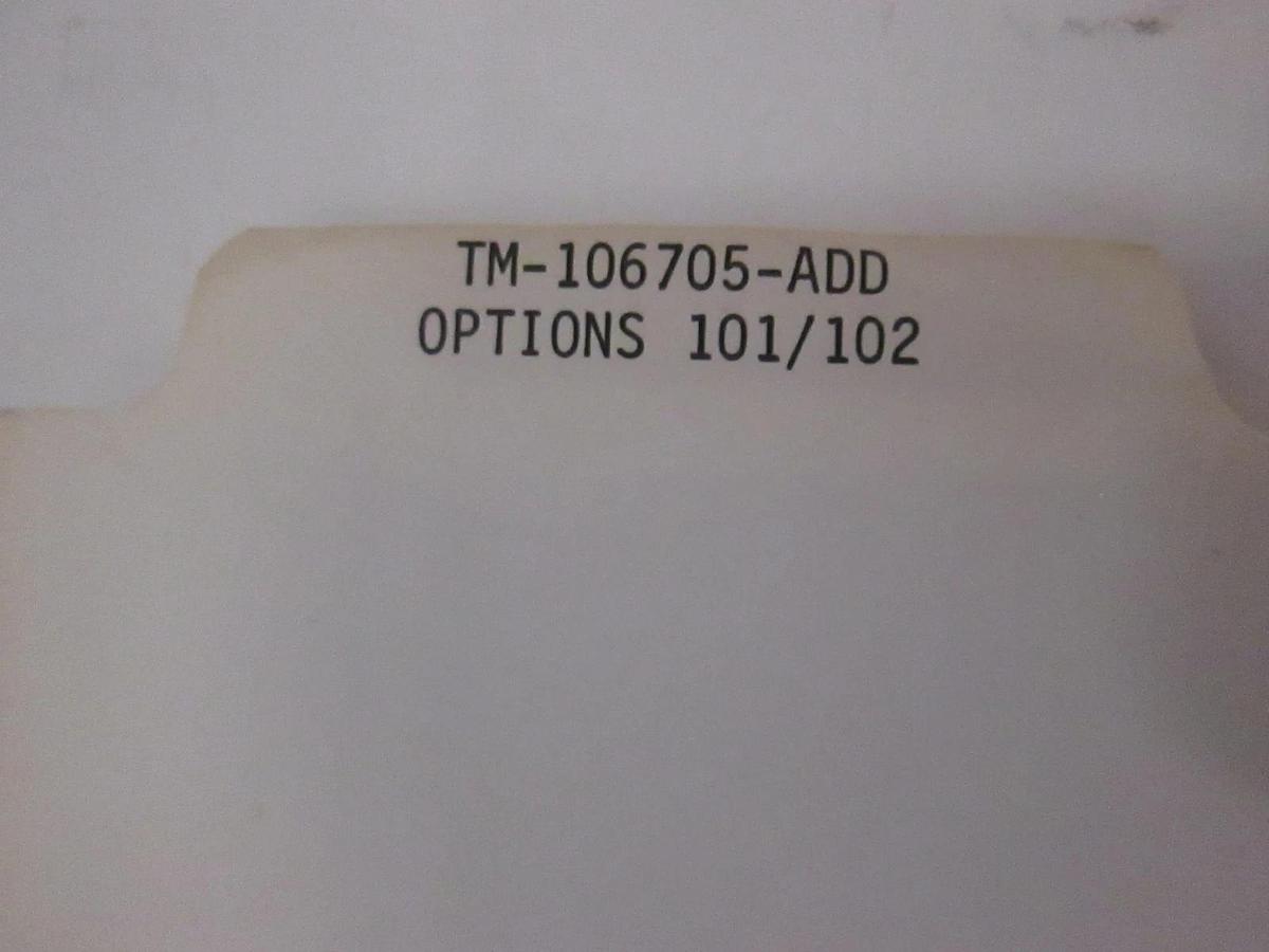Used Dranetz TM-106705-ADD Instructions For Repair Order, Options 101/102, Used