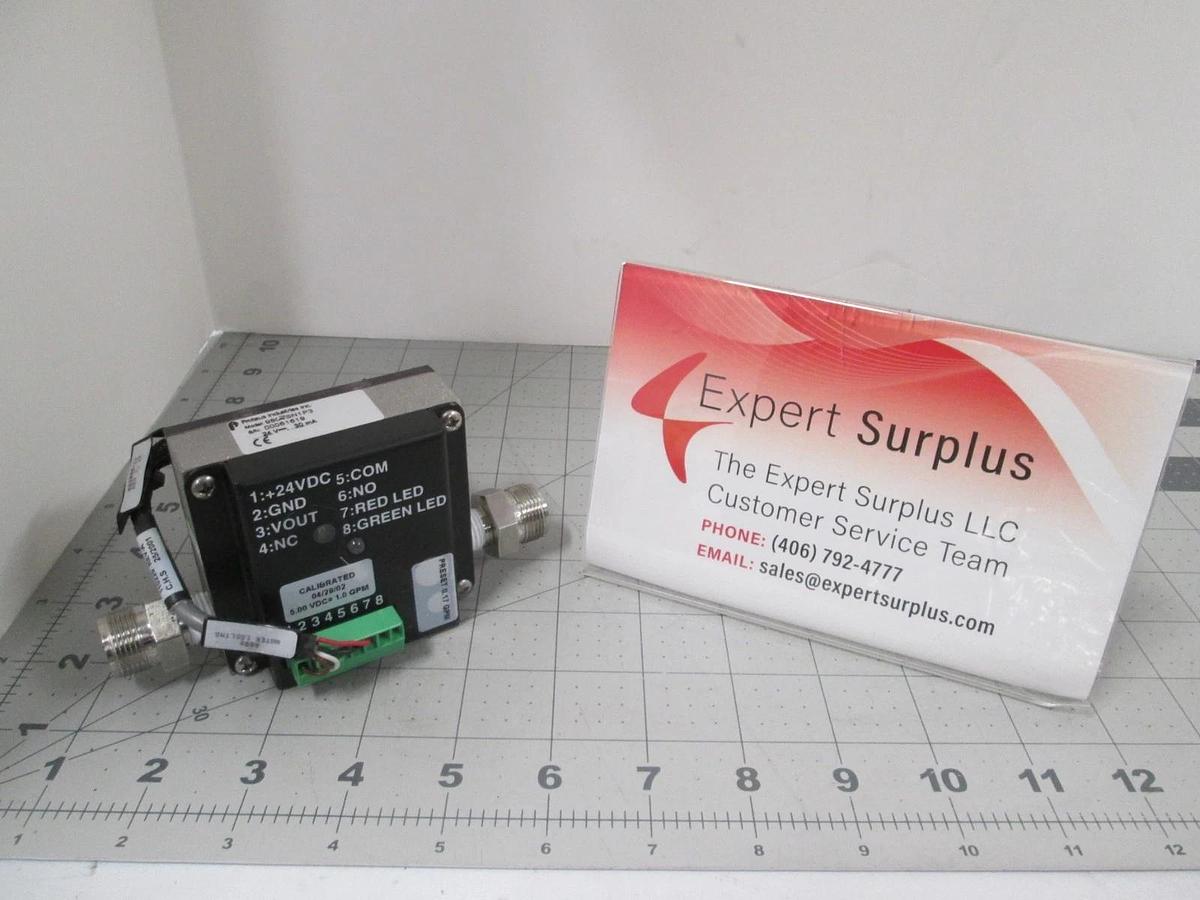 Used Proteus Industries, 9804SN1P3, Fluid Flow Switch, 24V, 30mA, Used