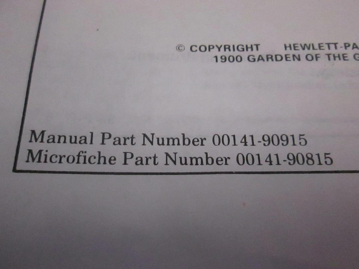 Used HP Model 141T Display Section, Operating and Service Manual, Used