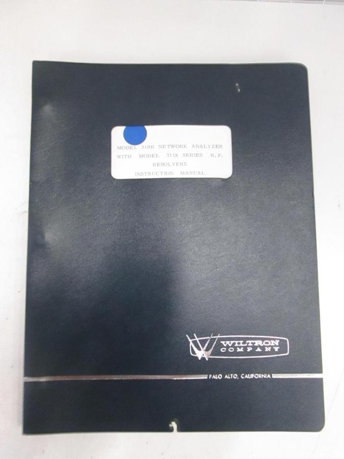 Used Weinschel Model 310B Network Analyzer w/ Model 311x Series Resolver Manual, Used