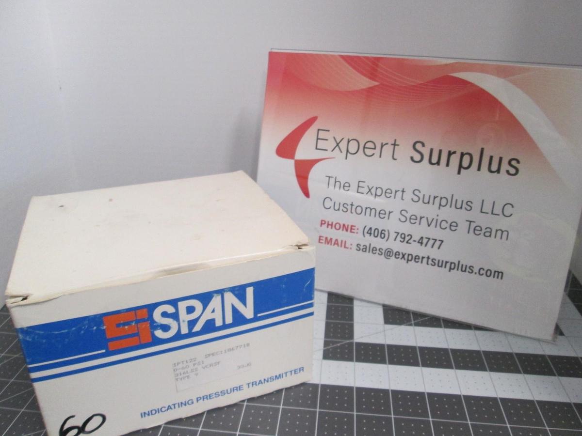 Span IPT122 Indicating Pressure Transmitter, 0-60 psi, 1/4" Female VCR