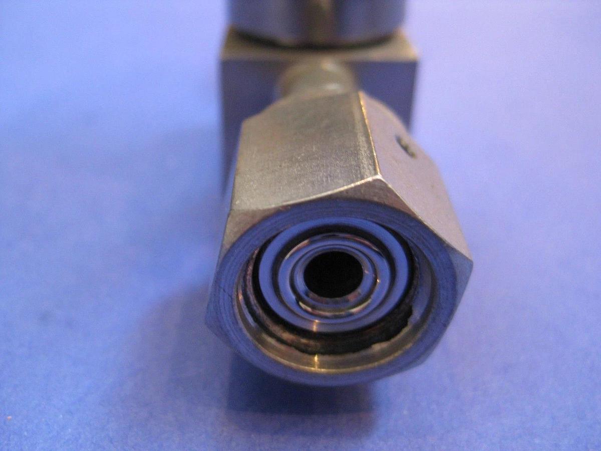 Used Nupro SS-4BK-V13-1C Bellows Sealed Valve w/ NC Actuator, 1/4" FVCR x 1/4" FVCR