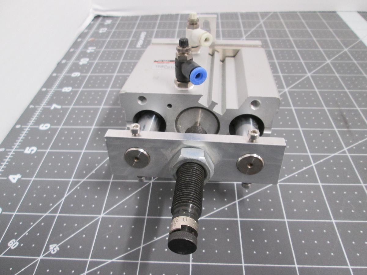 Used SMC MGQL25-40-XC18 Guided Cylinder Adjustable Stroke Pneumatic Actuator