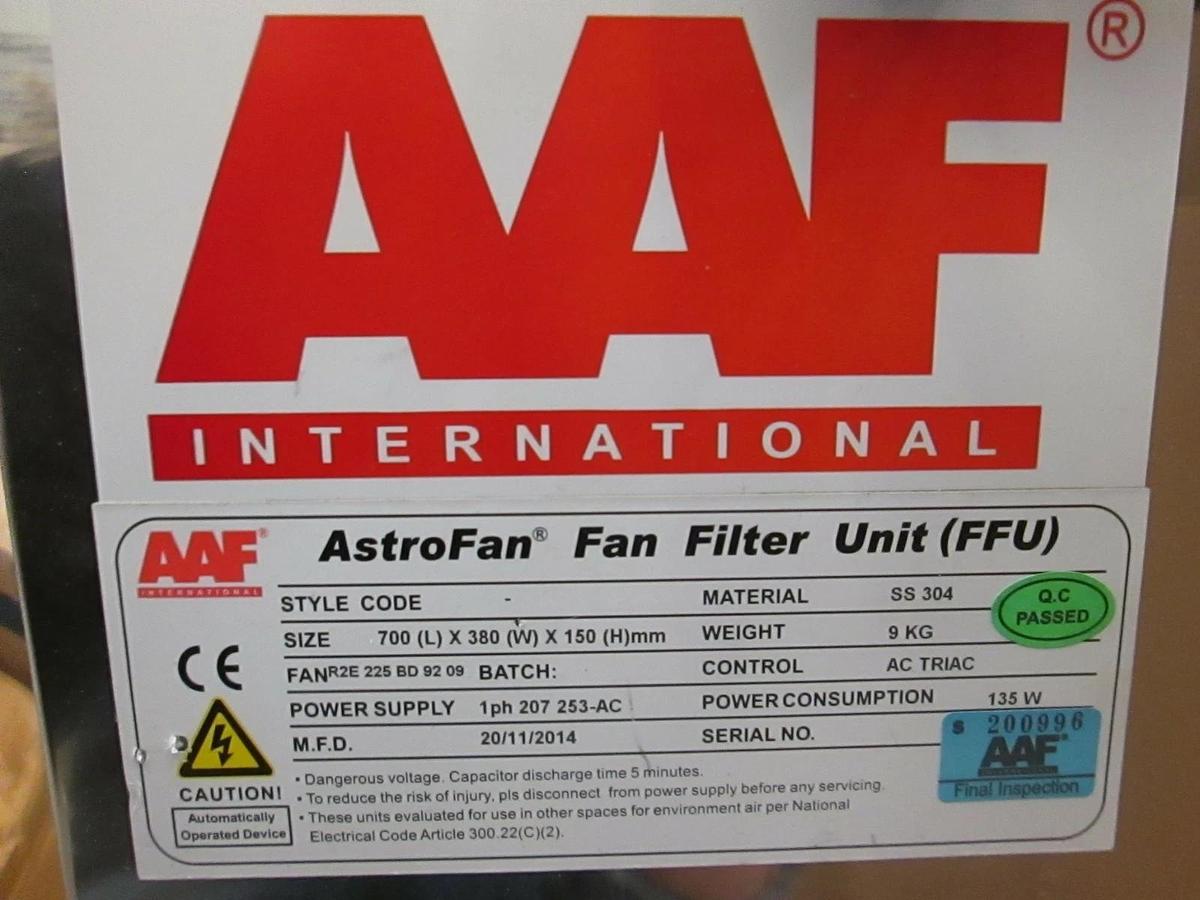 Used AAF International, R2E 225 BD 92 09, AstroFan Fan Filter Unit, Used