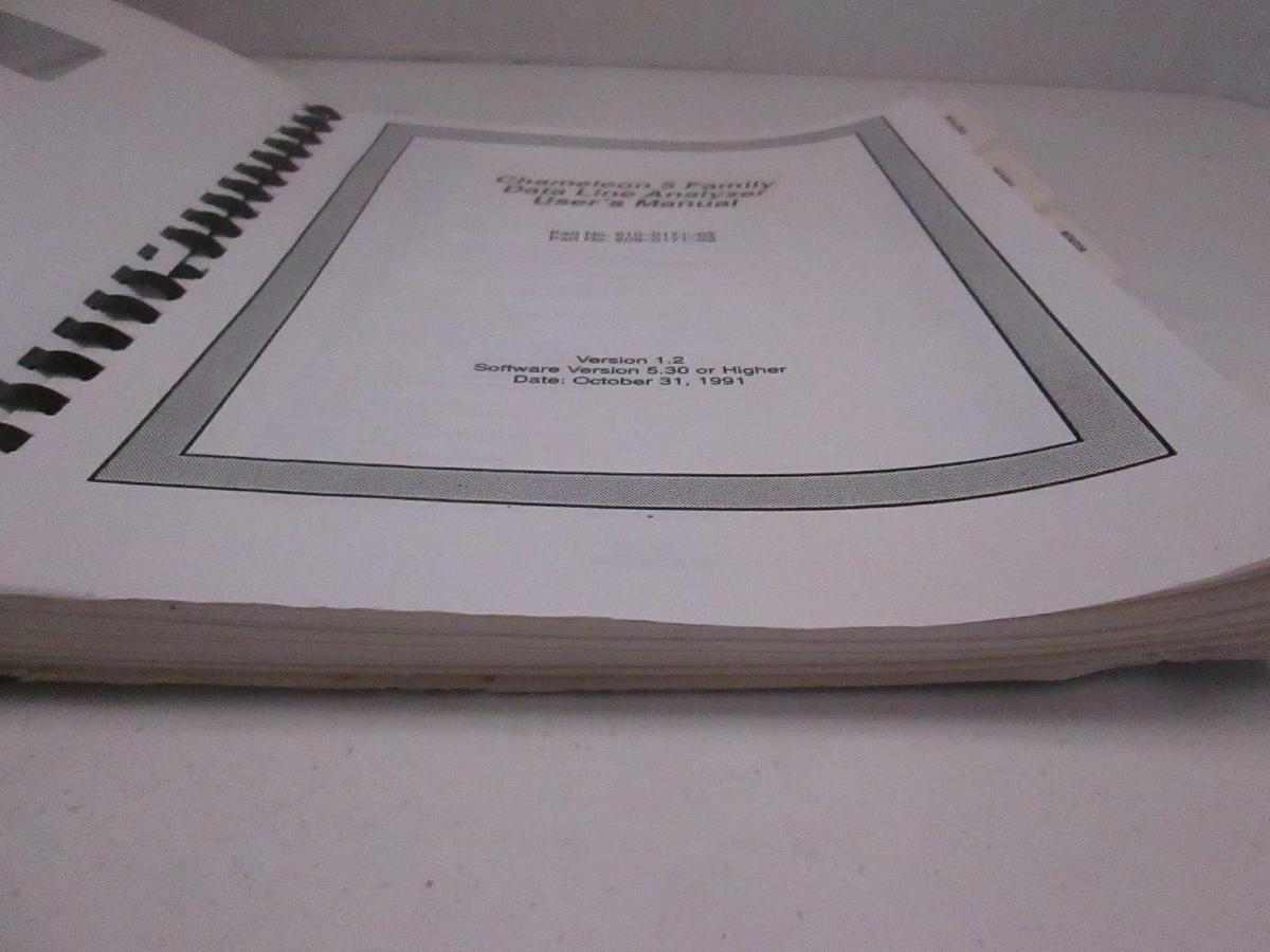 Used Tekelec Chameleon 5 Family Data Line Analyzer User's Manual, Used