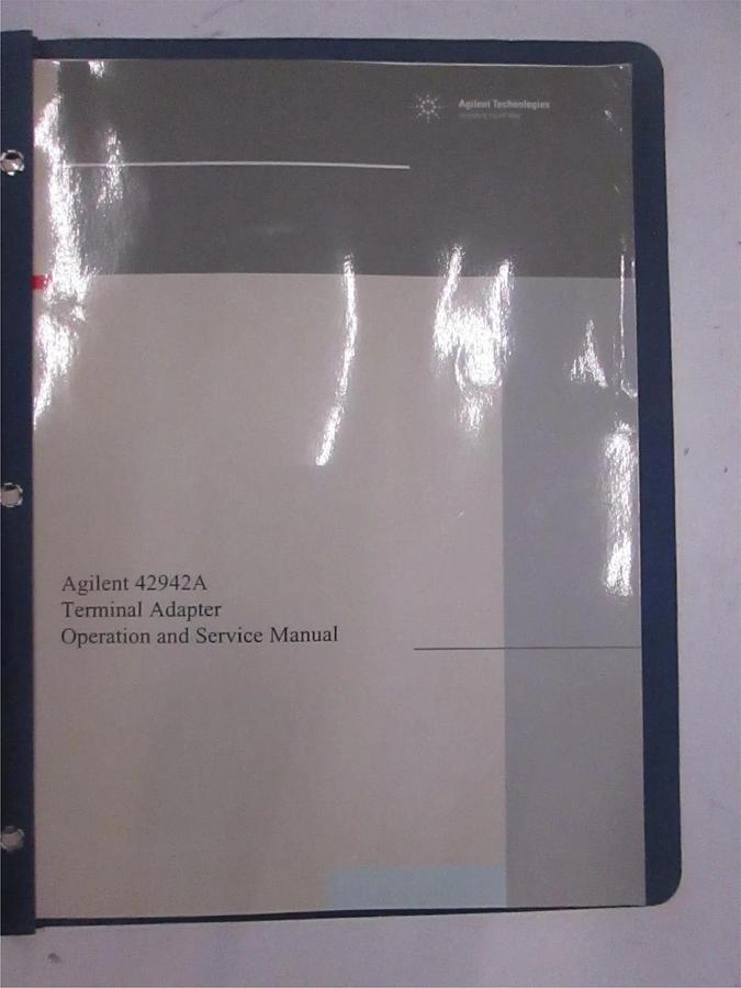 Used Agilent 42942A Terminal Adapter Operation and Service Manual, Used