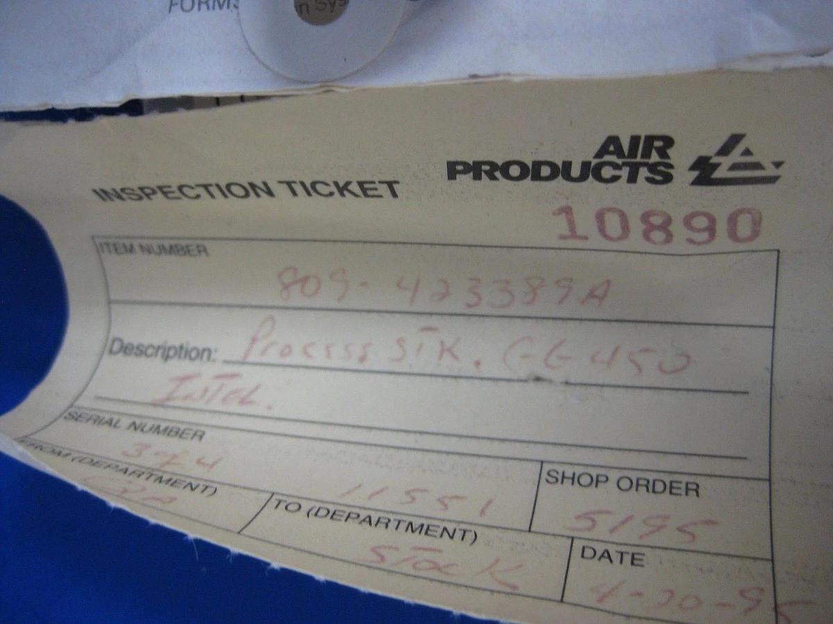 Air Products High Purity Intel Gas Process Stick 809-423389, NEW