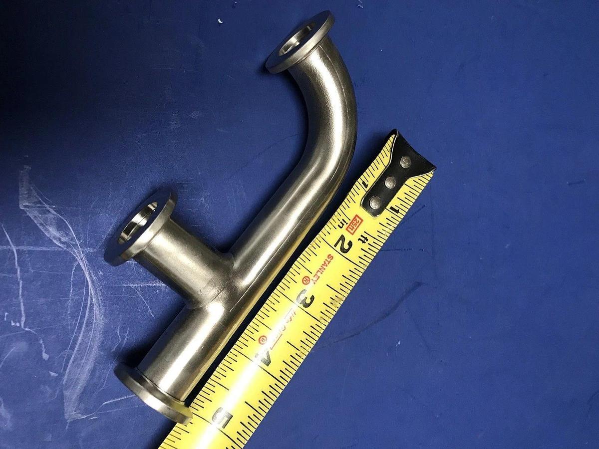 NW16 Stainless Steel Vacuum Pipe Weldment, Tee/Elbow w/ NW16 Flanges