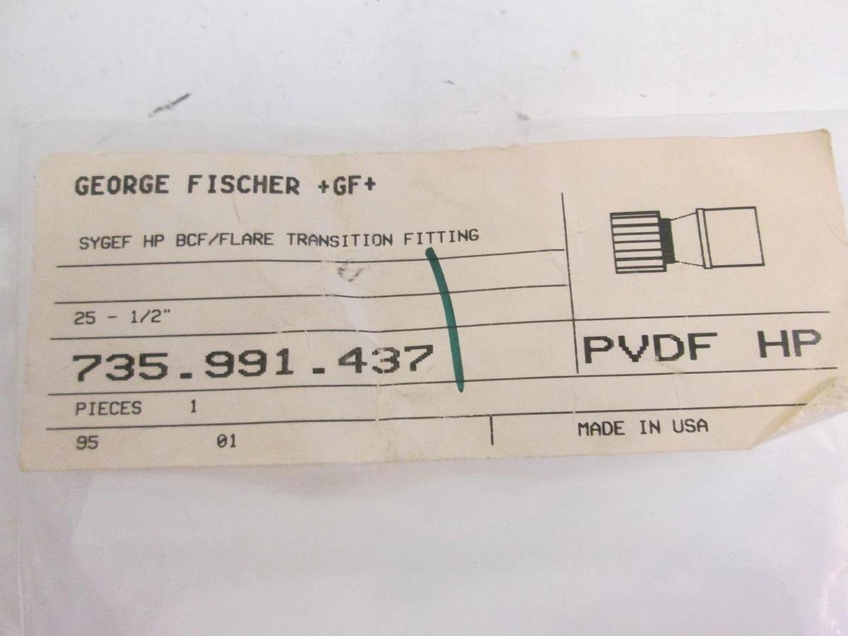 George Fischer +GF+, SYGEF HP BCF/Flare Transition Fitting, 735.991.437, NIP