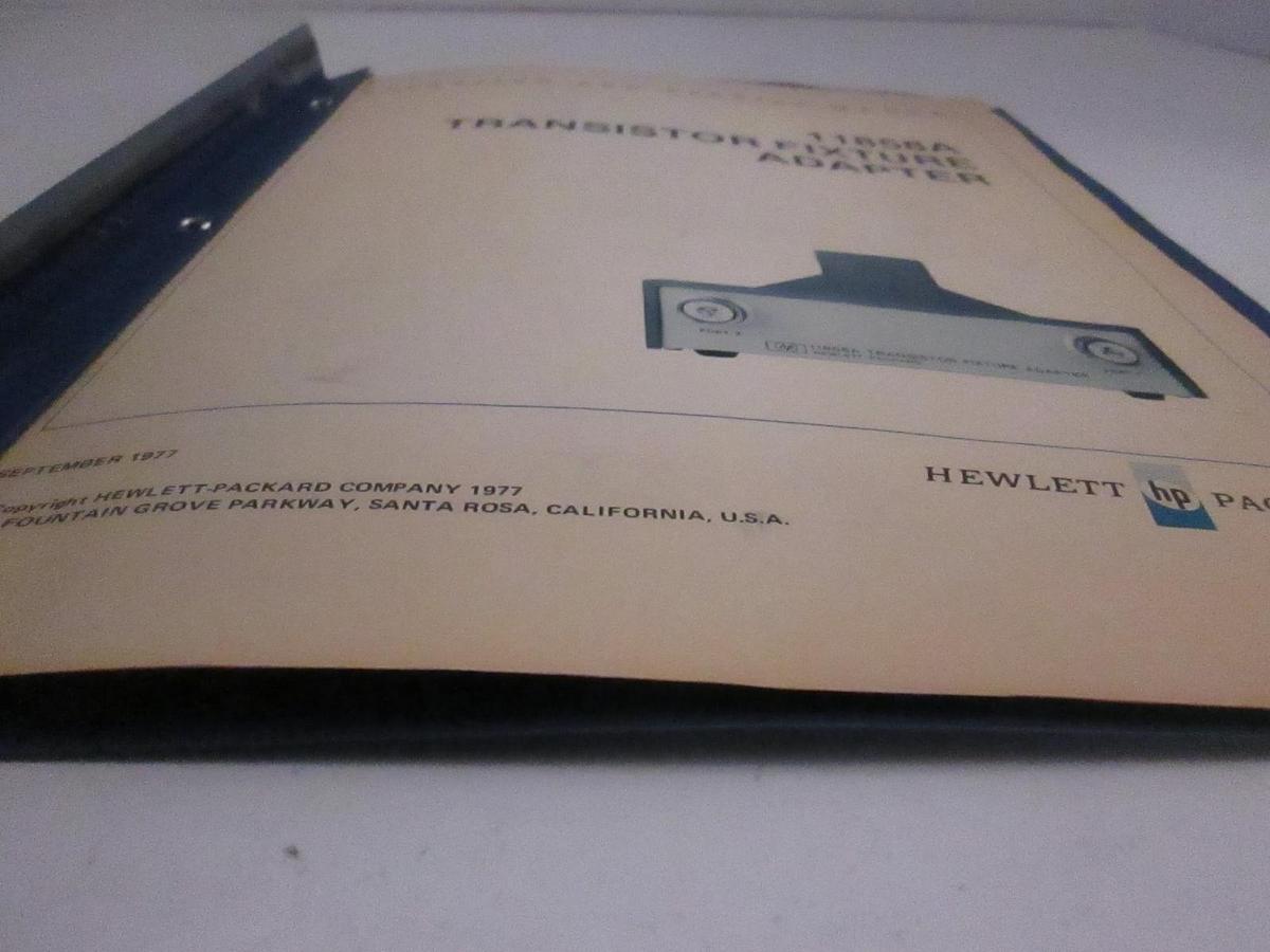 Used HP 11858A Transistor Fixture Adapter, Operating and Service Manual, Used