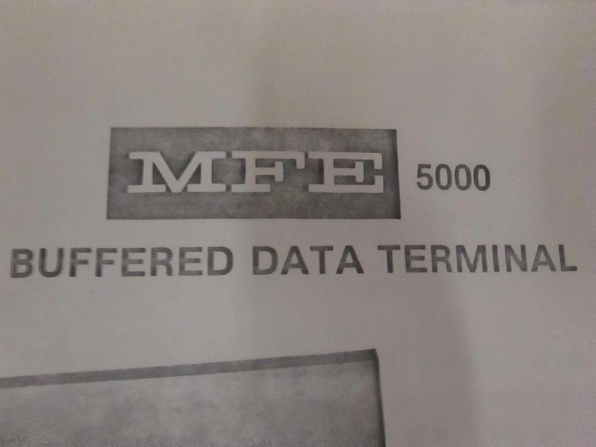 Used MFE 5000 Buffered Data Terminal Operation Manual, Used