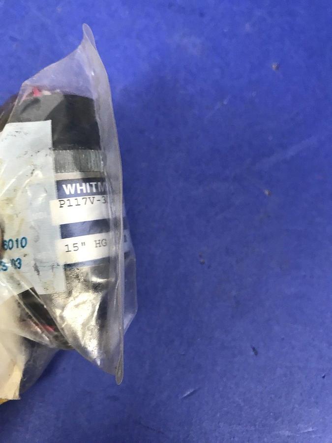Used Whitman P117V-3H-F52L-X SS Vacuum Switch , 5A, 250VAC -New