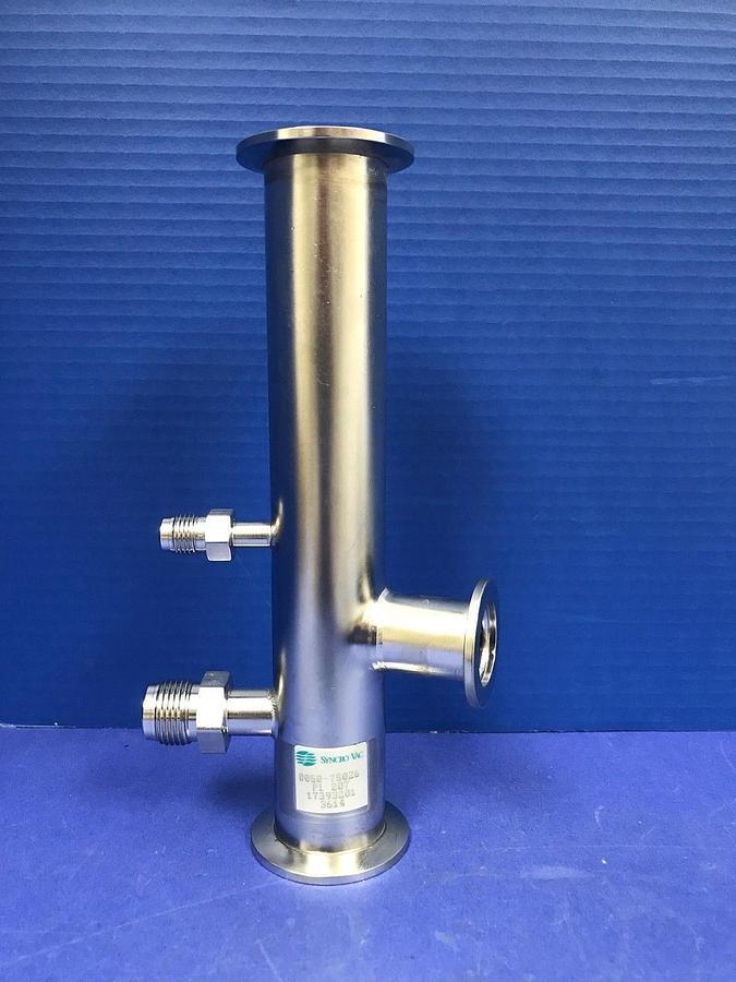 Stainless Steel Vacuum Fitting: NW40 Full Nipple, 9"L with 3 Ports