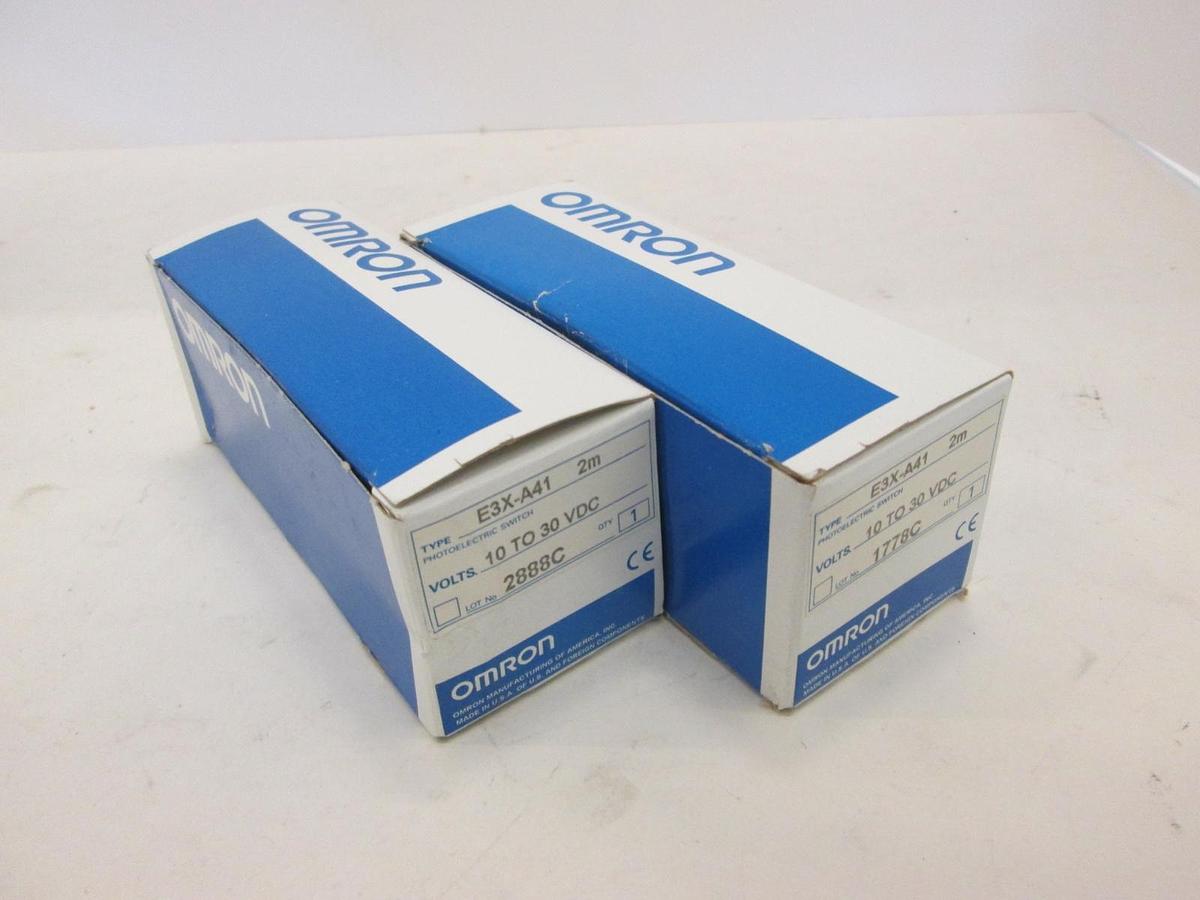 Omron, E3X-A41, Photoelectric Switch, New, Lot of 2
