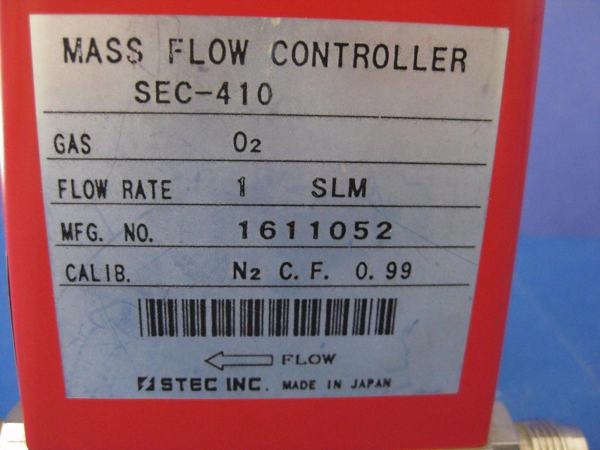 Used Stec SEC-410 Mass Flow Controller, 1/4" VCR, O2, 1 SLM, Used