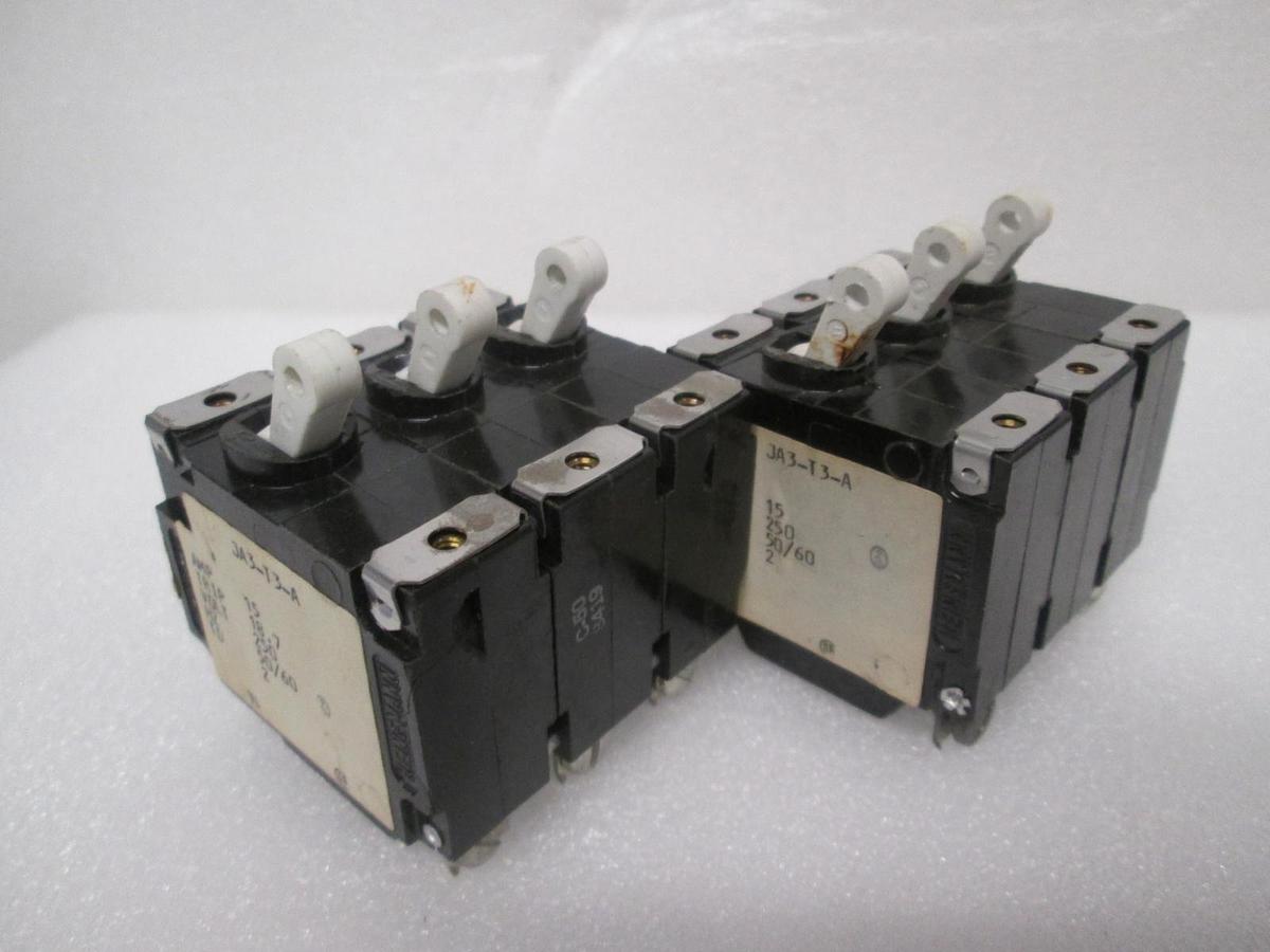 Heinemann, JA3-T3-A, Circuit Breaker, 3 Pole, 15A, 111-7004, New
