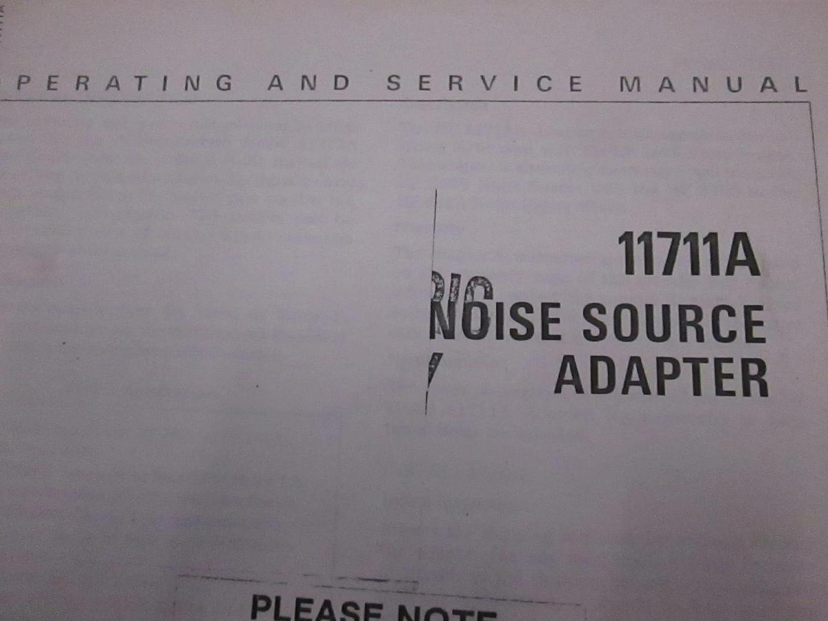Used HP Model 11711A Noise Source Adapter Operating and Service Manual, Used