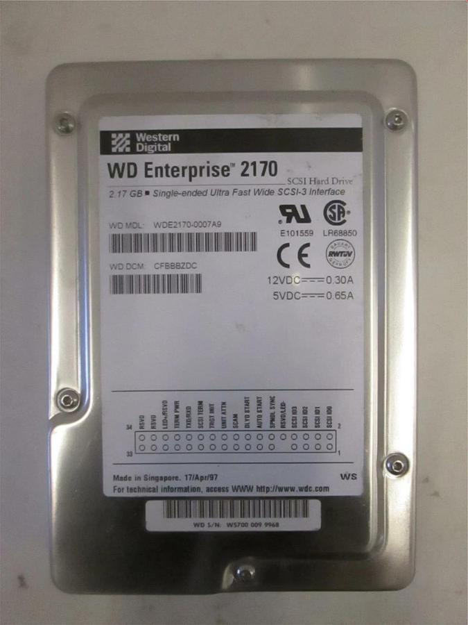 Used Western Digital, WD Enterprise 2170, SCSI Hard Drive, WDE2170, Used