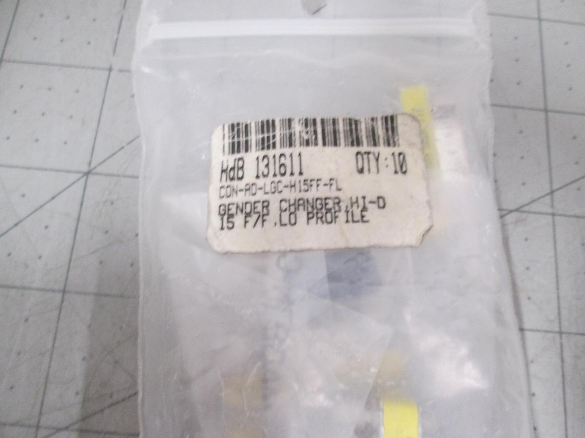 Used Hi-D HD15 F/F, Low Profile Gender Changer, CON-AD-LGC-H15FF-FL,Lot of 10
