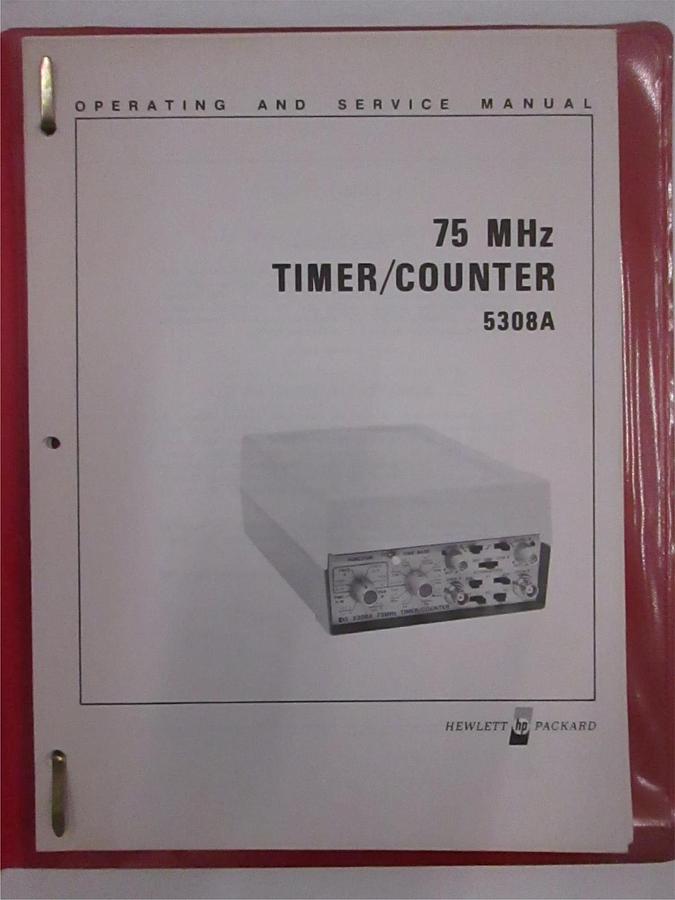 Used HP 75 MHz Timer/Counter 5308A Operating and Service Manual, Used
