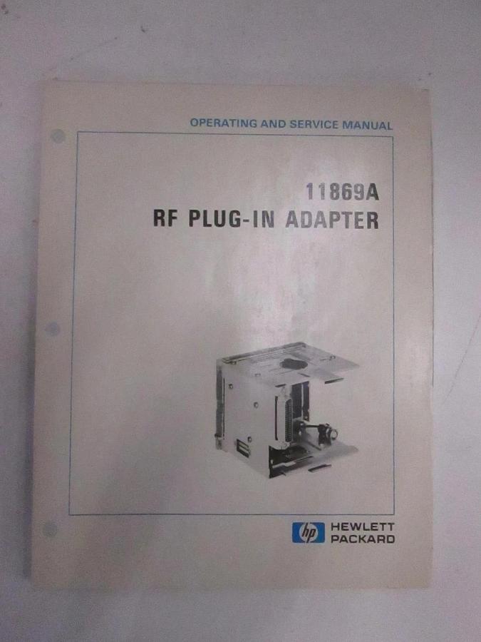Used HP 11869A RF Plug-In Adapter, Operating and Service Manual, Used