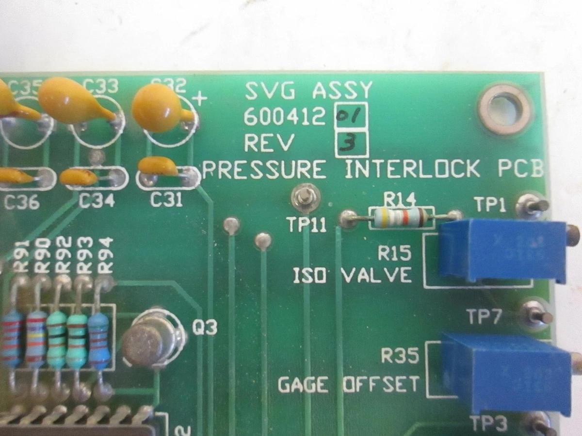 Used SVG 600412-01, Pressure Interlock PCB, Working When Removed