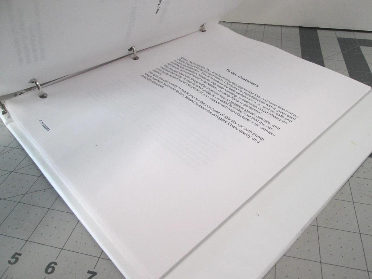 Used Ebara, Multi Stage Vacuum Pump Installation, Operation Maintenance Manual, 80x25