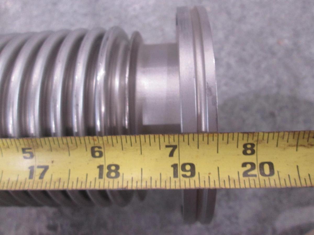 Stainless Steel Formed Bellows Vacuum Pipe / Hose, 19 1/2"L, 107MM Flange, Used