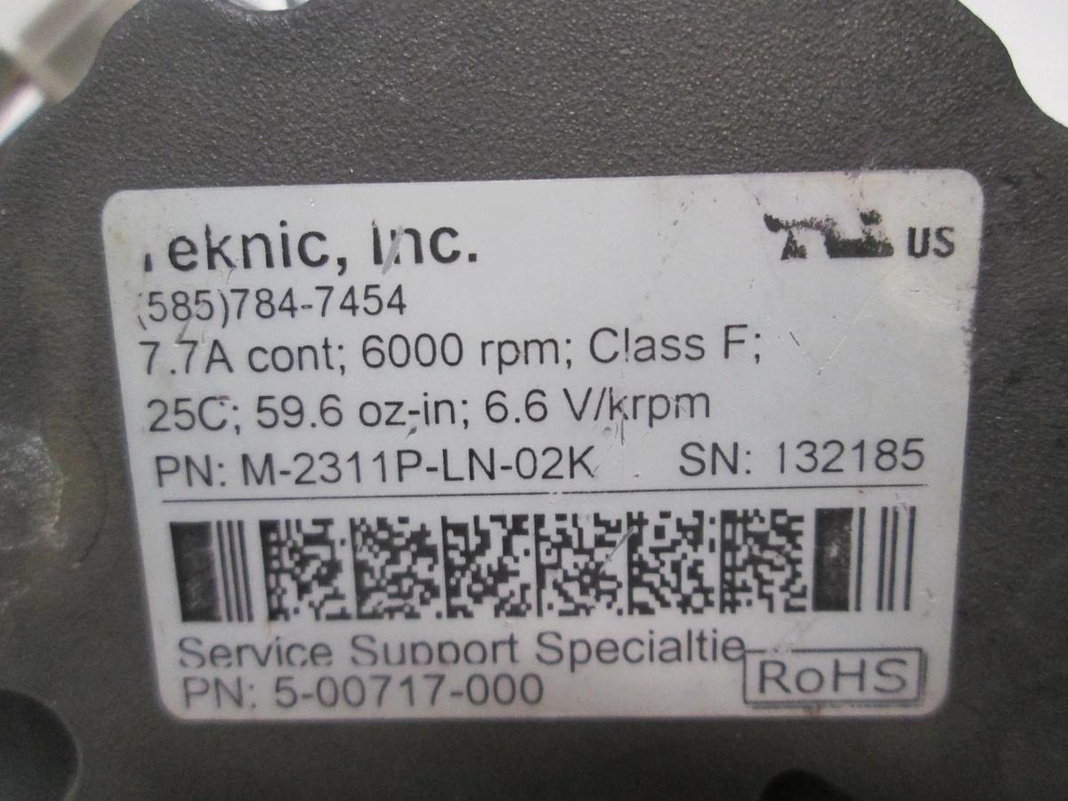 Teknic Inc., M-2311P-LN-02K, Motor, 6000 rpm, Class F, Used
