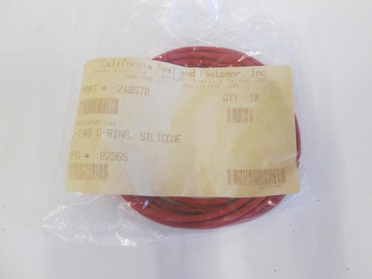 Used California Seal, 240S70, Silicone Red -240, O-Ring Lot of 10