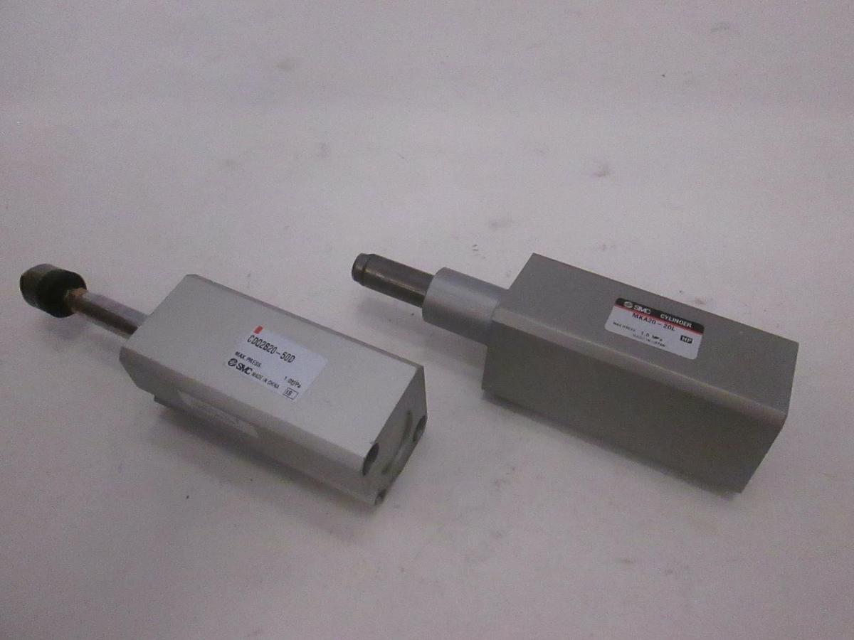 Used SMC, Pneumatic Cylinder, CDQ2B20-50D (1) and MKA20-20L (1), Used