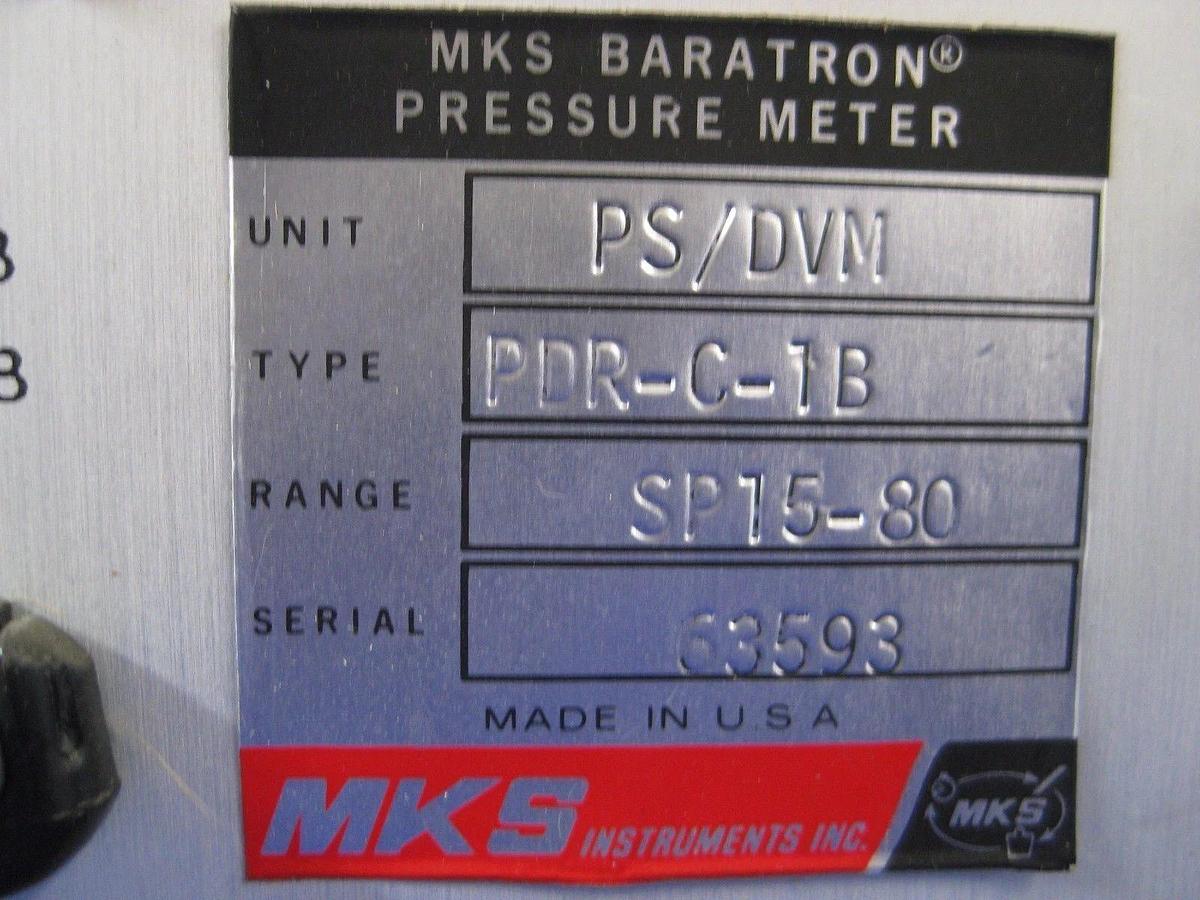 Used MKS Baratron Pressure Meter PS/DVM Unit, Type PDR-C-1B, Used