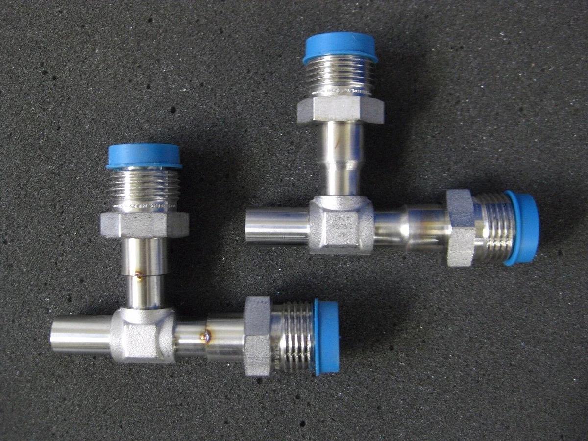 Swagelok TEE Assy, 1/2" MVCR x 1/2" MVCR x 1/2" Tube Buttweld, Lot of 2
