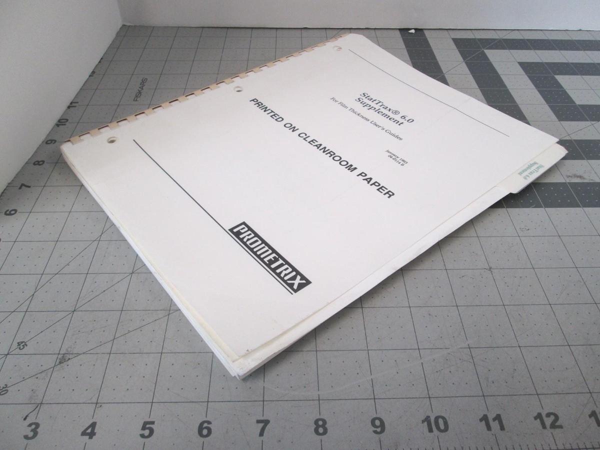 Used Tencor, Prometrix, StatTrax 6.0, Supplement for Film Thickness User Guide, Used